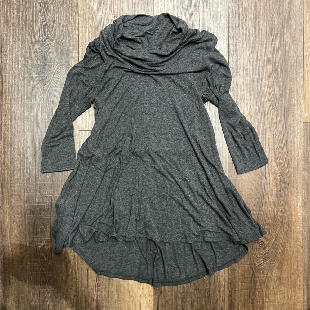Grey cowl neck tunic top dress